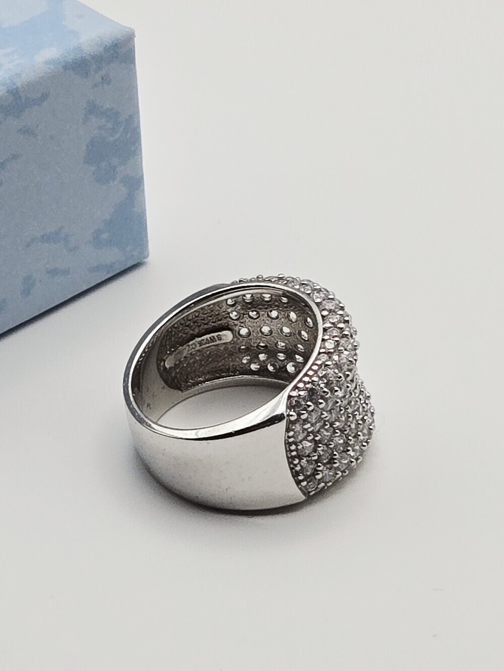 Sterling Sliver Ring Sw 925 CZ Ring Size 7.25 Weight 8g - Picture 4 of 17